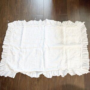 Matteo Solid White Linen King Size Pillow Sham Cover Ruffle Trim Boho